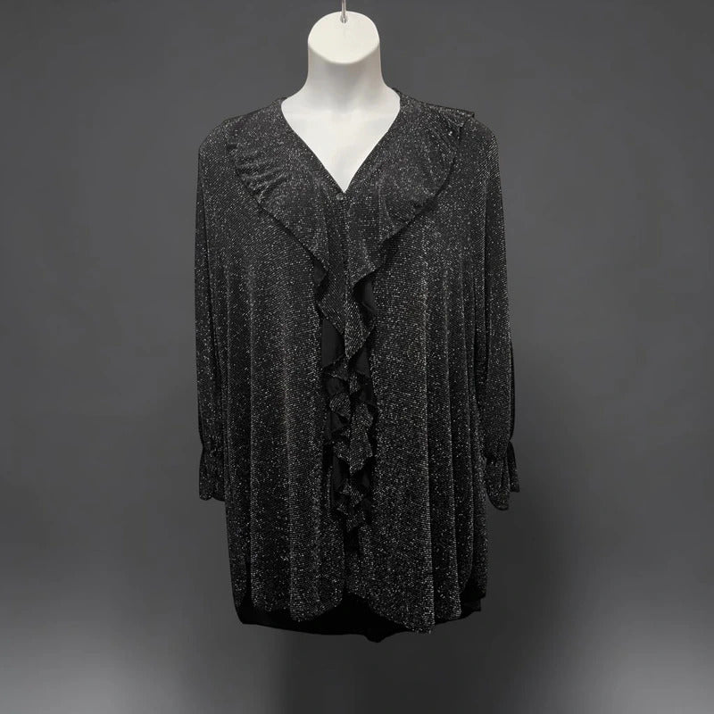 Women’s Black & Silver Shimmer Metallic Blouse