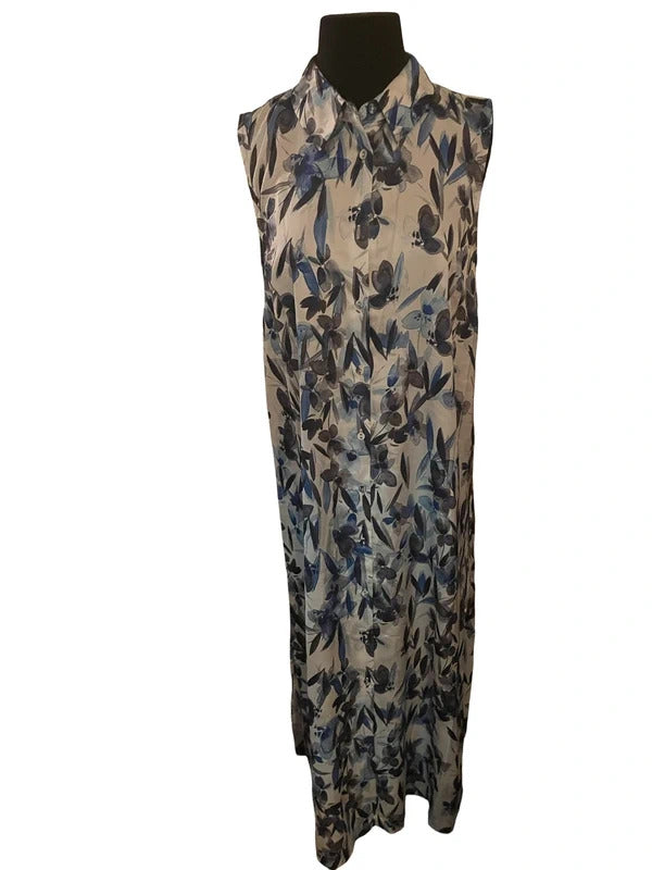 DKNY Blue & White (Floral) Print Dress