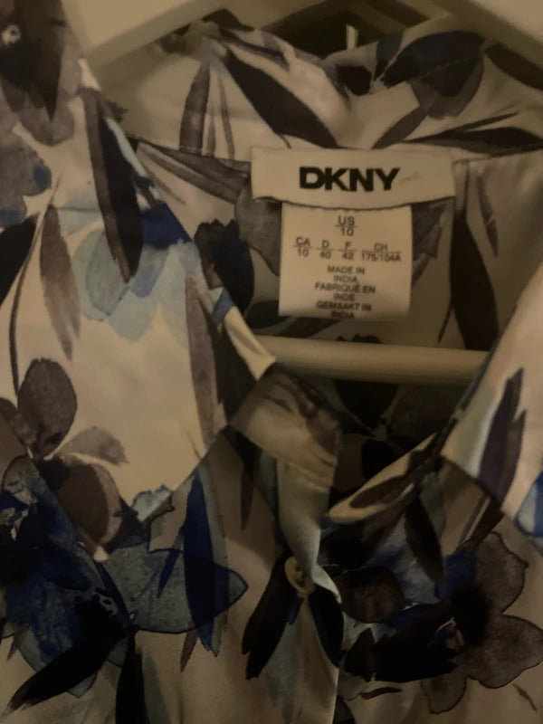 DKNY Blue & White (Floral) Print Dress