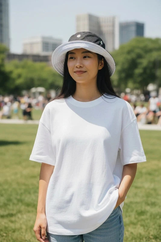 Cotton Bucket Hat Alice+Olivia by Stacye Bendet Reversible Daisy Print