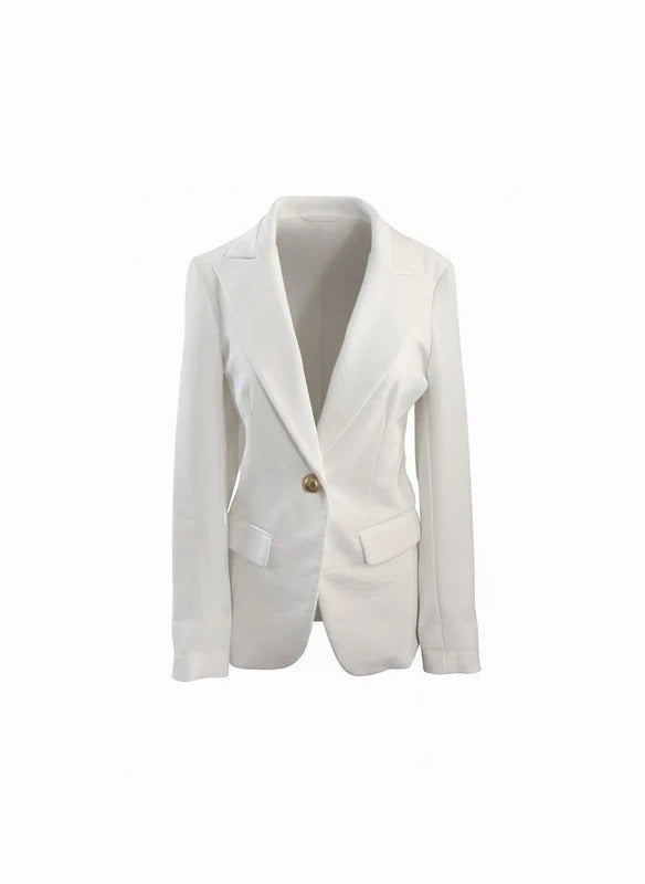 White Single-Button Blazer OXOX