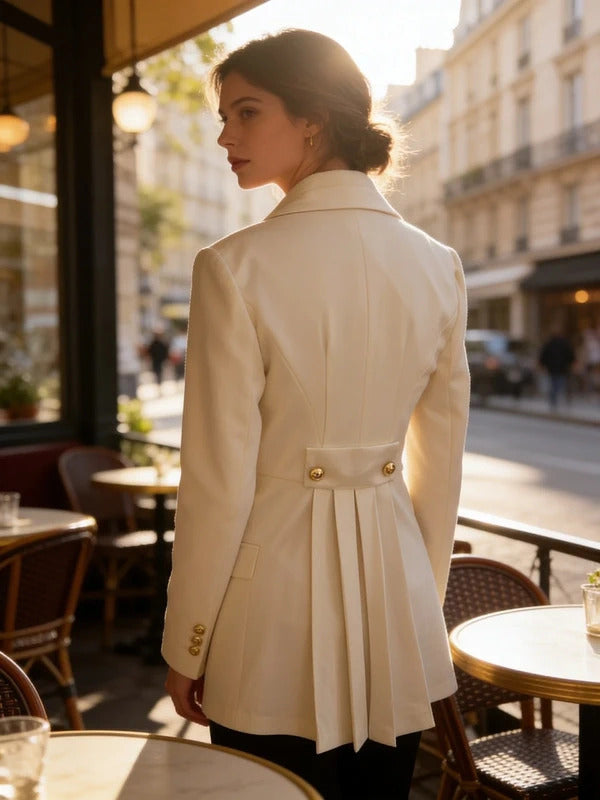 White Single-Button Blazer OXOX